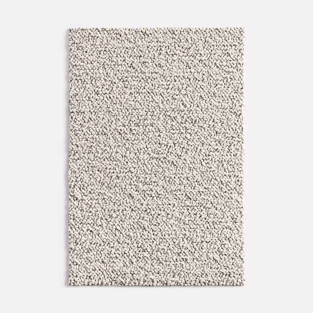 Pale coconut-beige outdoor textile with dense looped weave and fine taupe flecks