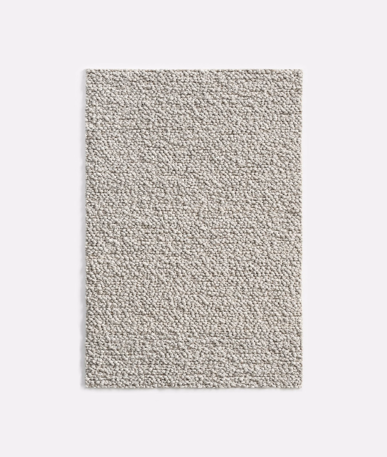 Pale pearl-grey outdoor textile with dense nubby bouclé-like texture