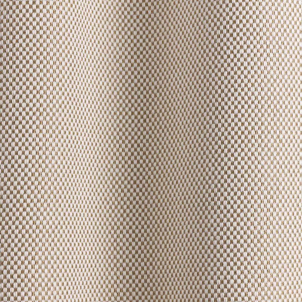 Warm sandy-beige outdoor weave with tiny cream-and-taupe basketweave texture