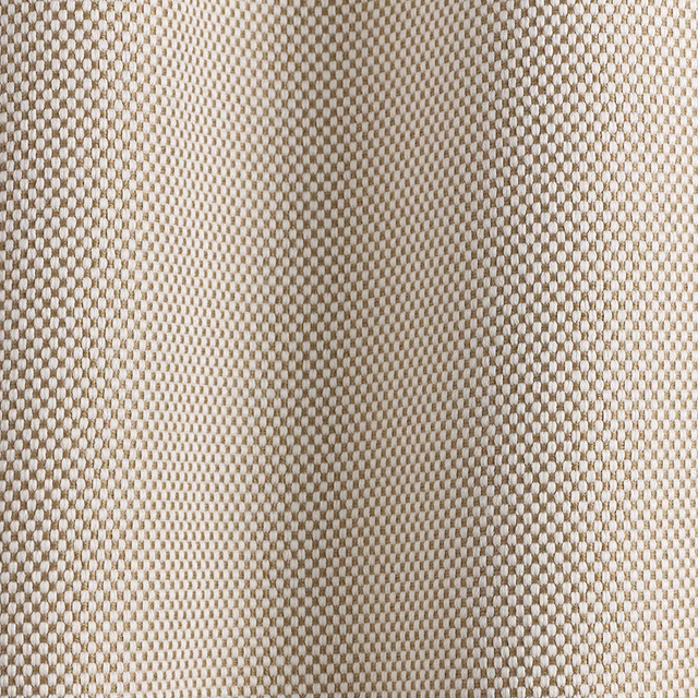 Warm sandy-beige outdoor weave with tiny cream-and-taupe basketweave texture