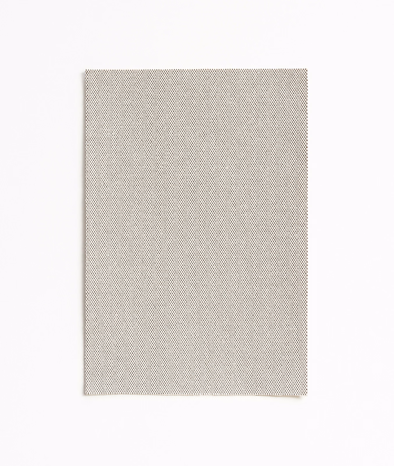 Warm taupe-grey outdoor textile with a fine black micro-chevron weave