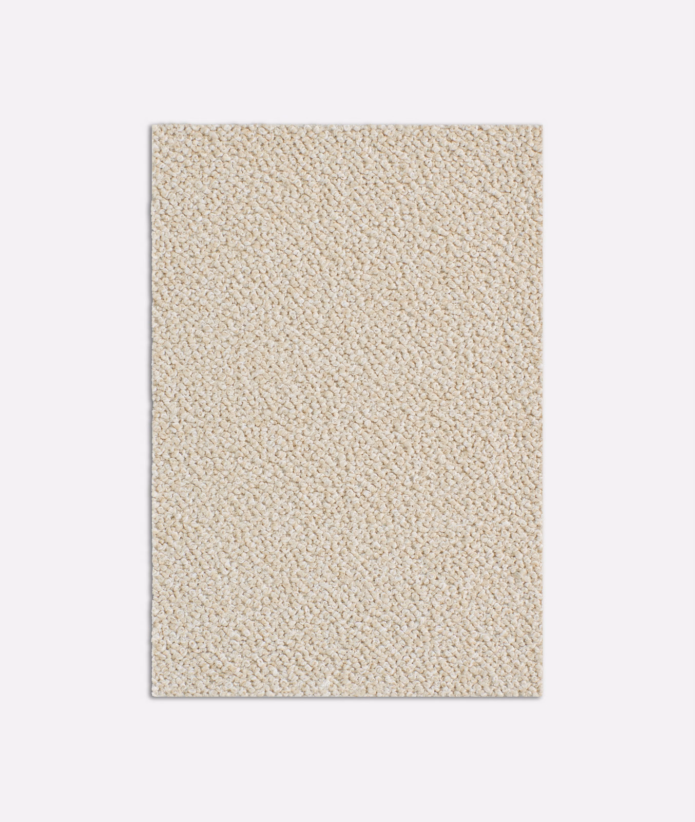 Warm rice-cream outdoor fabric with dense looped, pebbled woven texture