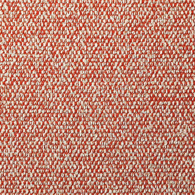 Close-up of crimson and cream small-scale nubby woven outdoor fabric