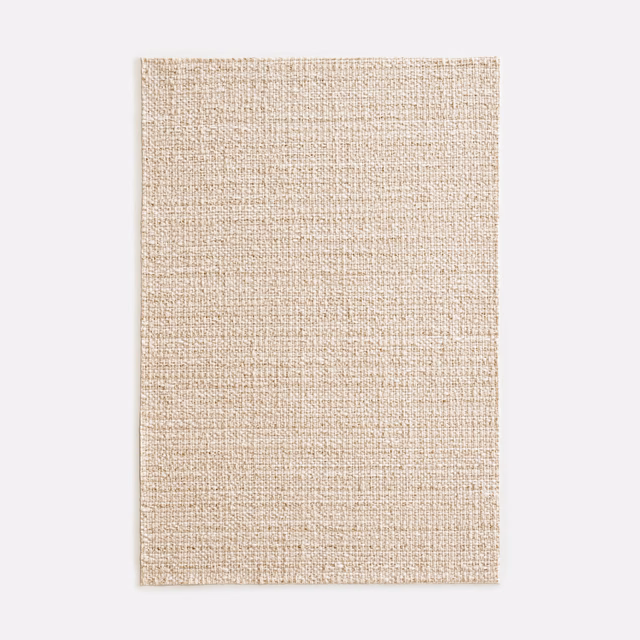 Warm sandy beige outdoor textile with a fine tactile crosswoven surface