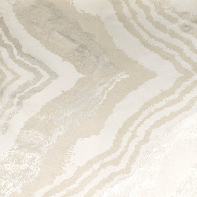 Ivory jacquard with pale taupe, rippling marble-like bands and a soft sheen