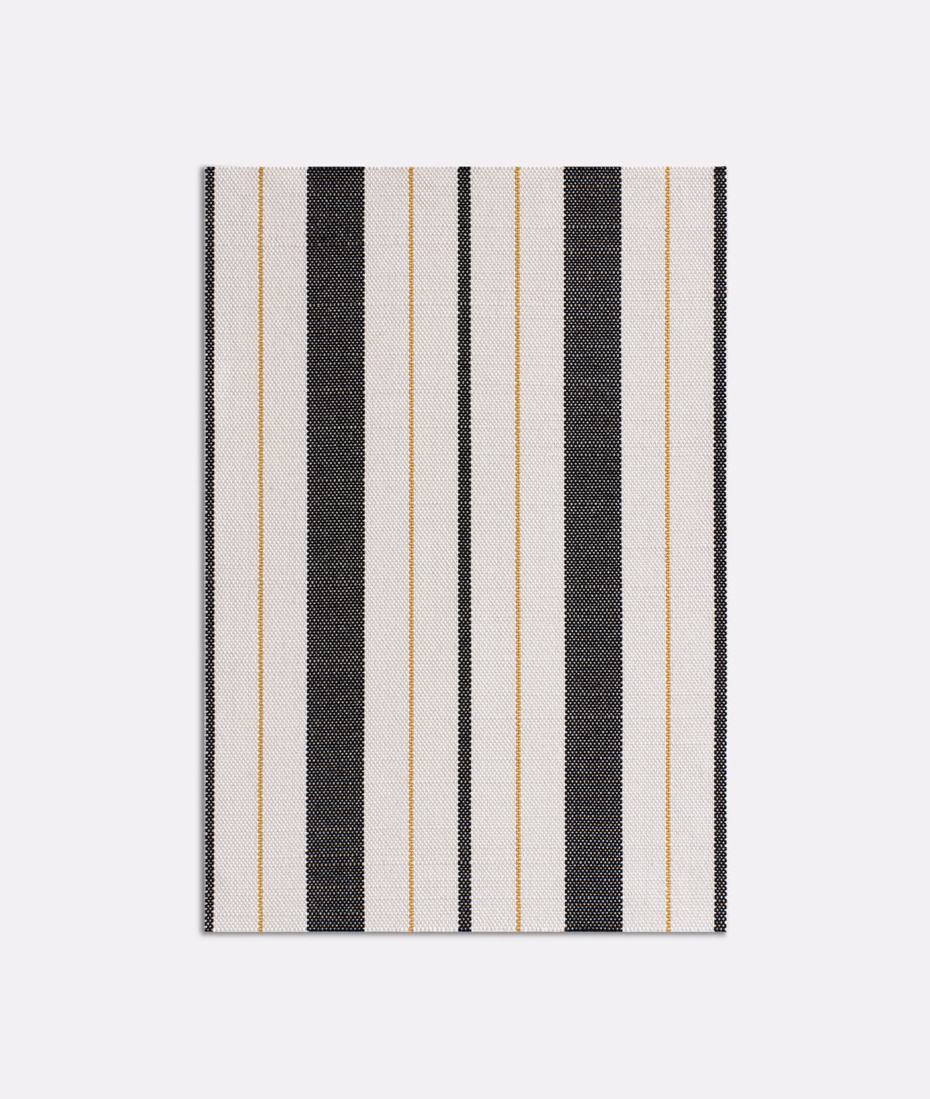 Ivory jacquard with charcoal and muted ochre vertical stripes