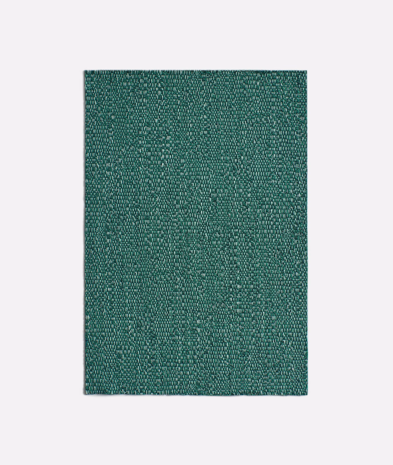 Deep malachite teal jacquard with dense, broken vertical woven texture