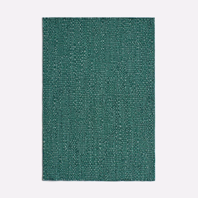Deep malachite teal jacquard with dense, broken vertical woven texture