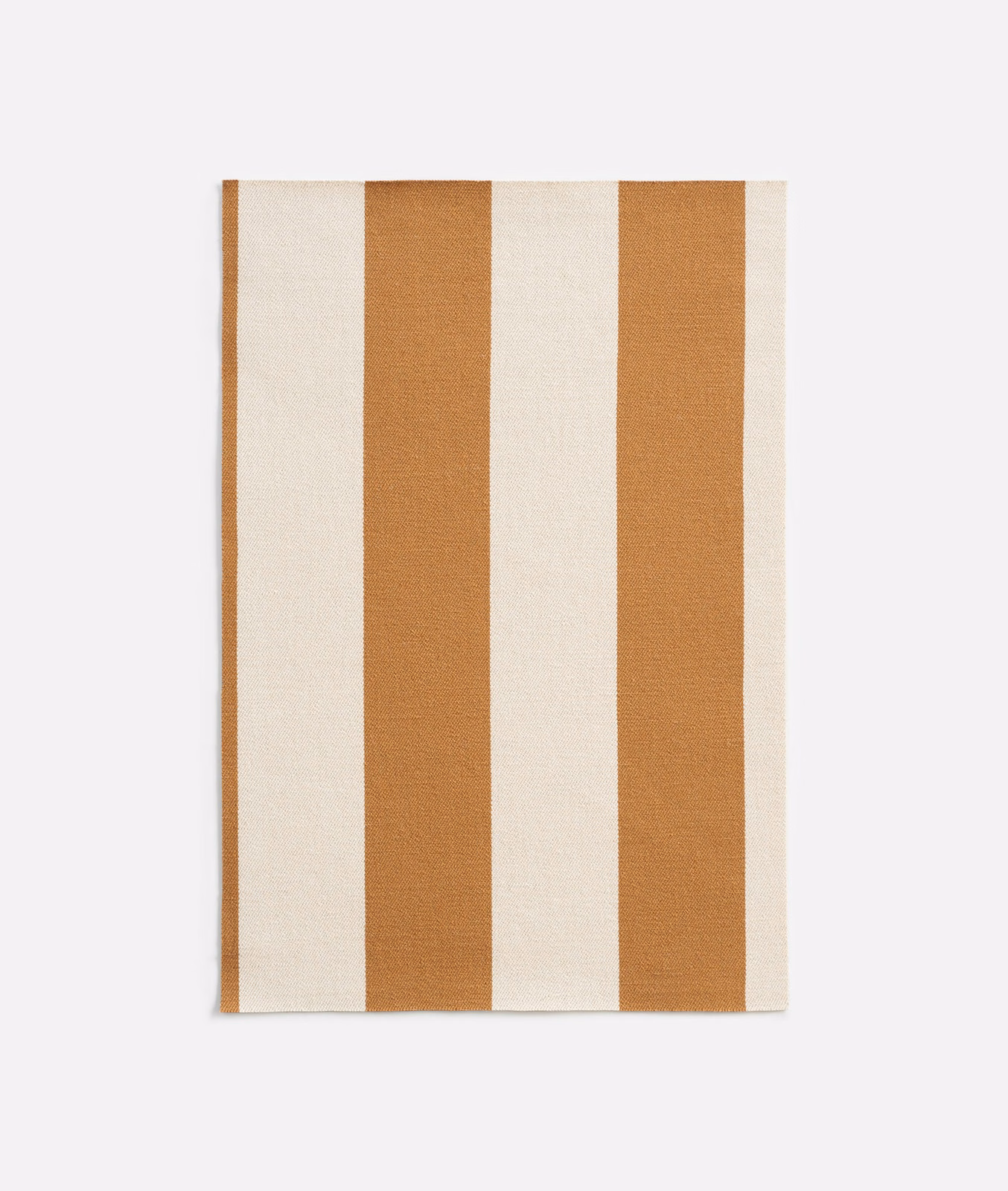 Warm amber and ivory vertical stripes with a fine woven jacquard texture
