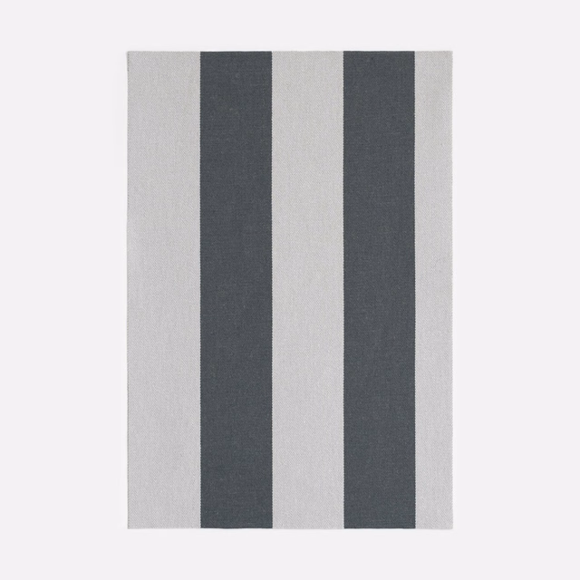 Pale grey and charcoal vertical stripes over a fine woven jacquard texture