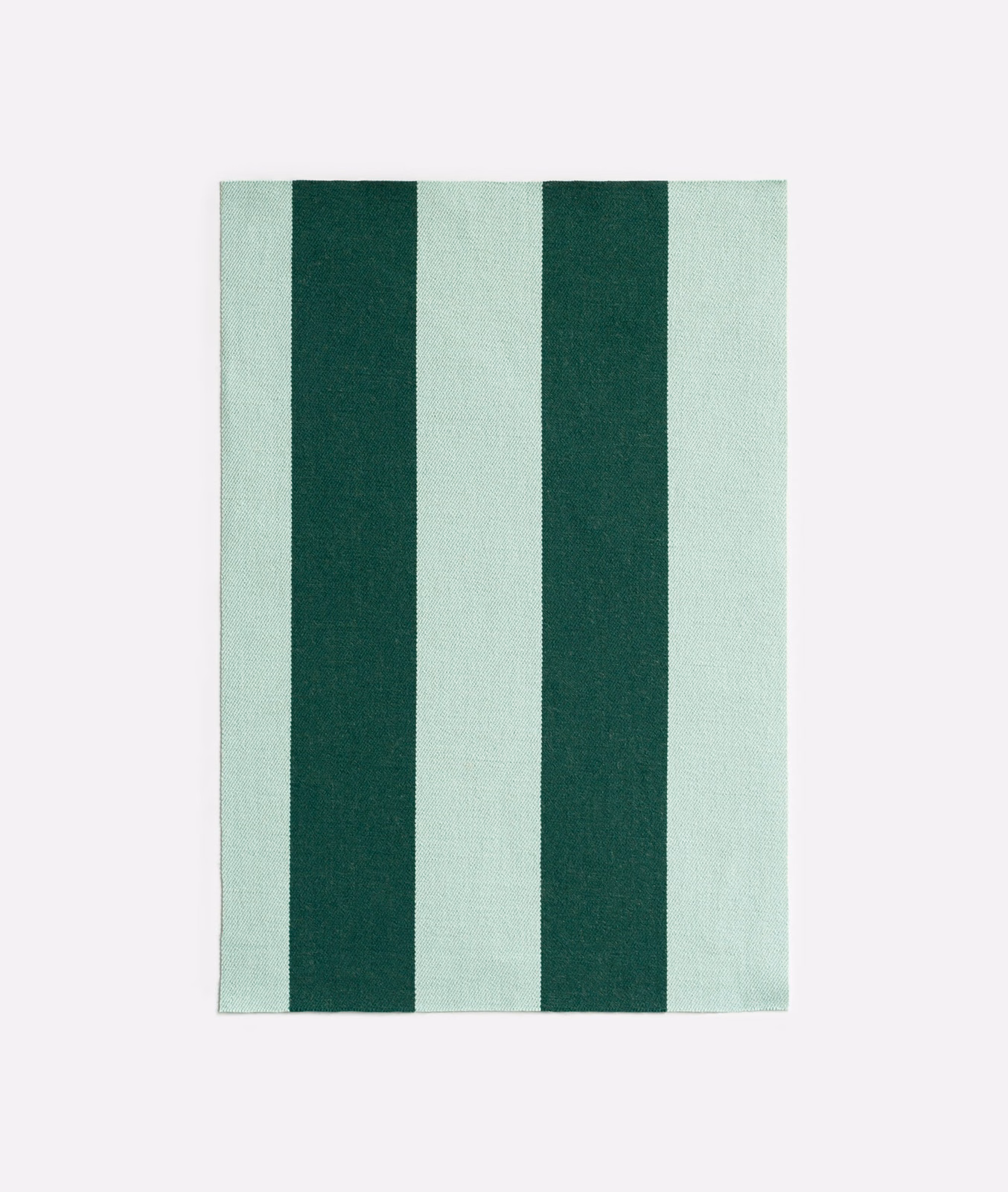 Deep malachite green and pale mint vertical stripes on a textured woven swatch