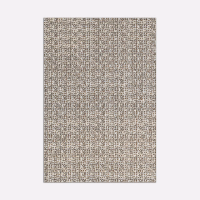 Cool silver-taupe jacquard swatch with dense, finely broken geometric weave