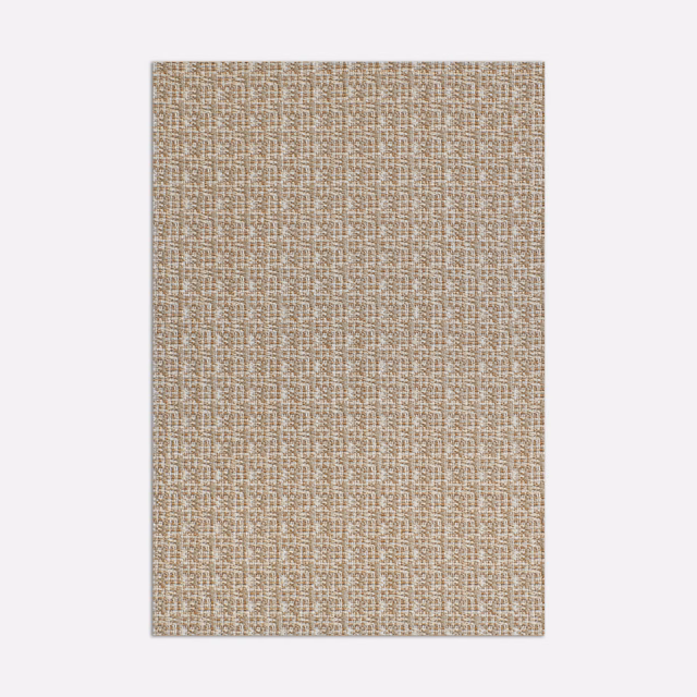 Warm beige-gold jacquard with fine ivory flecks and a close vertical weave