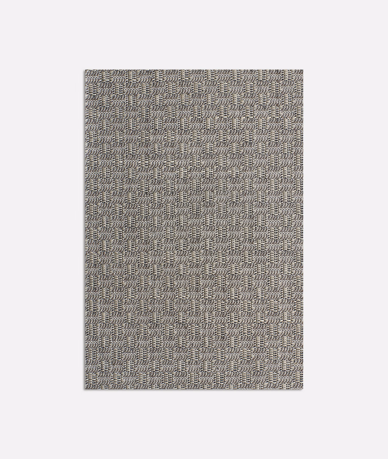 Warm stone-grey jacquard swatch with dense small stepped geometric weave