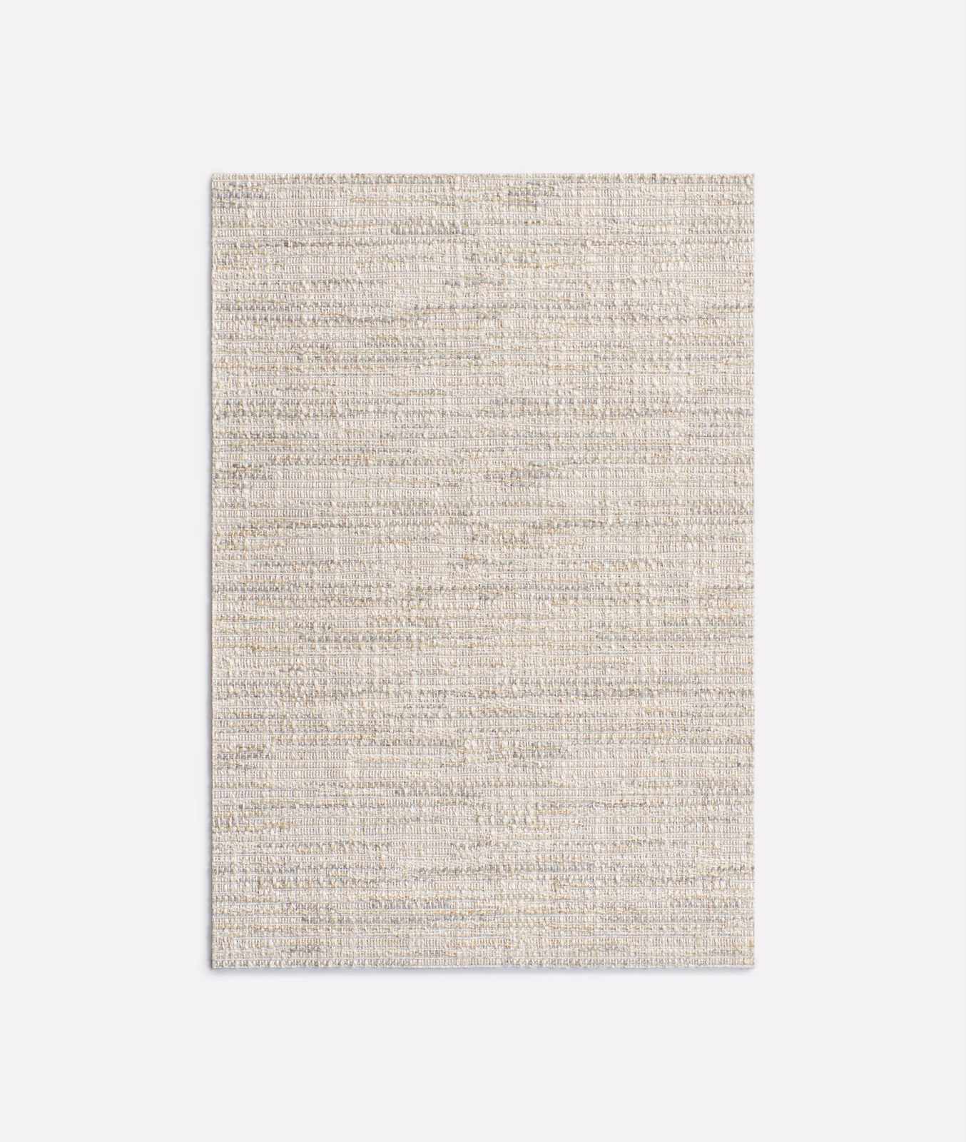 Pearl cream jacquard swatch with fine horizontal lines and softly heathered woven texture