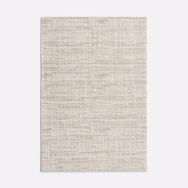 Pearl cream jacquard swatch with fine horizontal lines and softly heathered woven texture