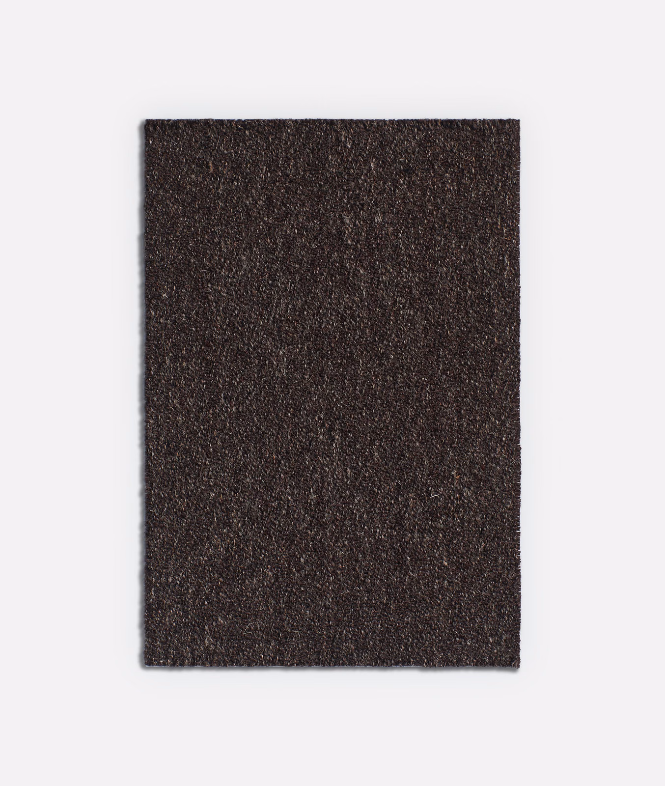 Near-black brown jacquard swatch with a finely flecked, textured woven surface