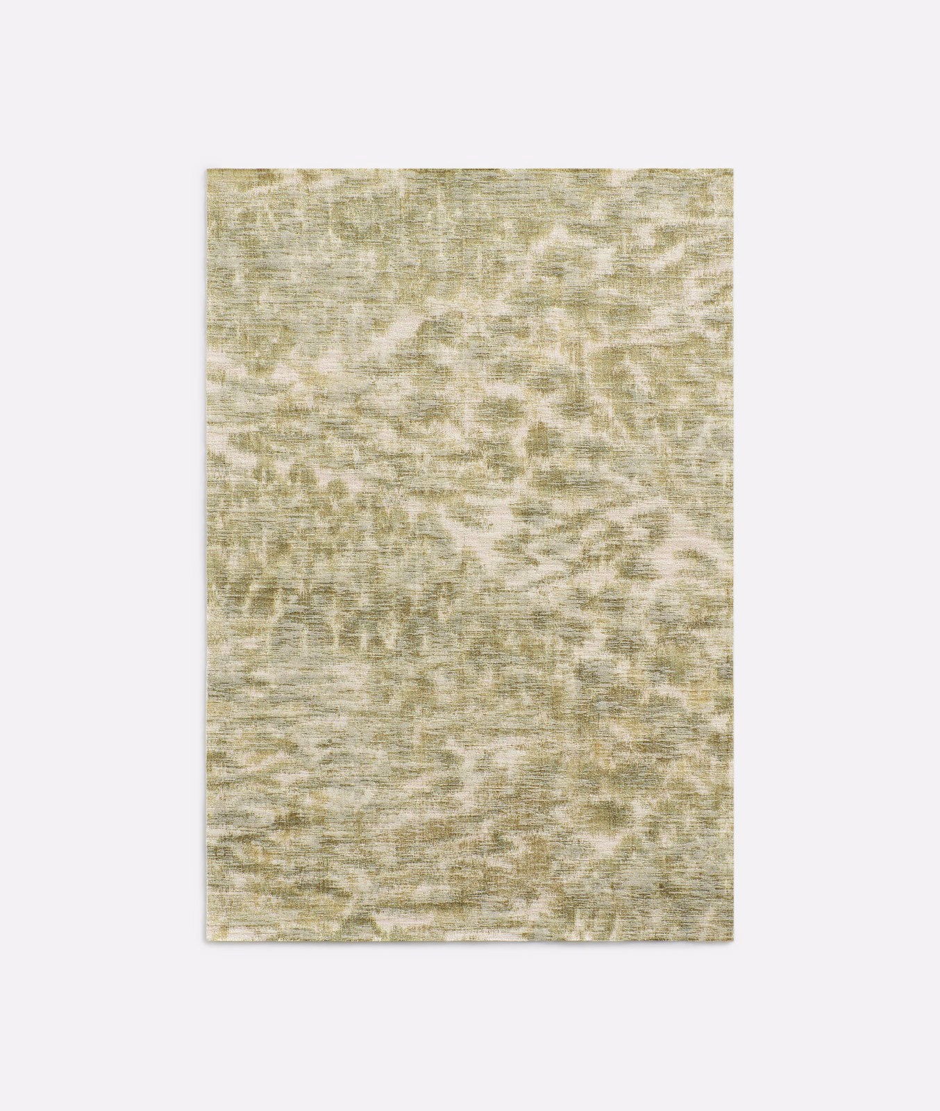 Moss-green and ivory jacquard with softly mottled horizontal woven texture