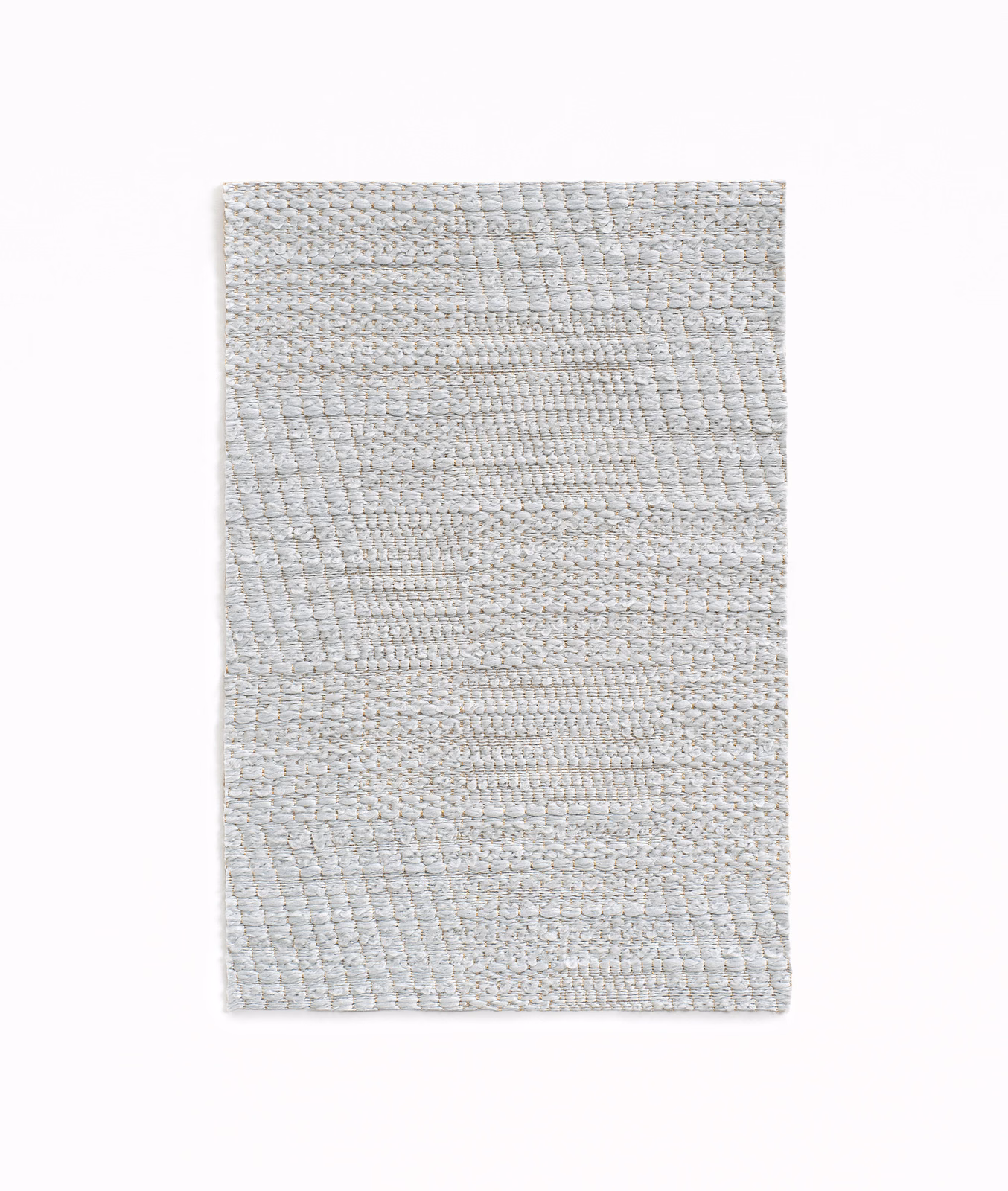 Pale pearl-grey Dedar jacquard with raised horizontal patchwork texture