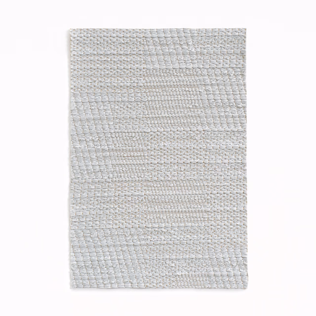 Pale pearl-grey Dedar jacquard with raised horizontal patchwork texture
