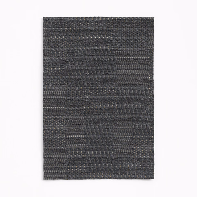 Deep espresso-brown jacquard swatch with chunky uneven horizontal woven rows