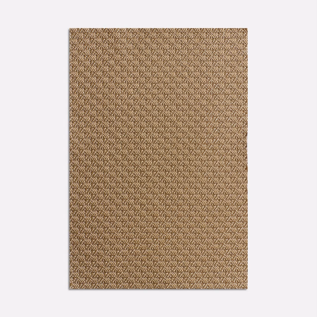 Warm gold-brown jacquard with a fine repeating chevron weave