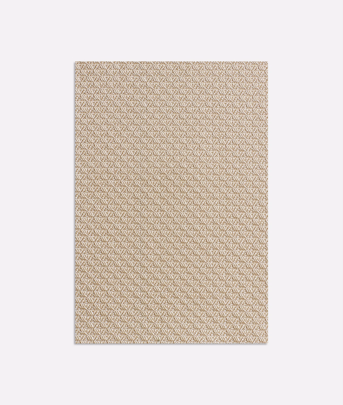 Warm ivory-beige jacquard with a small repeating taupe geometric weave