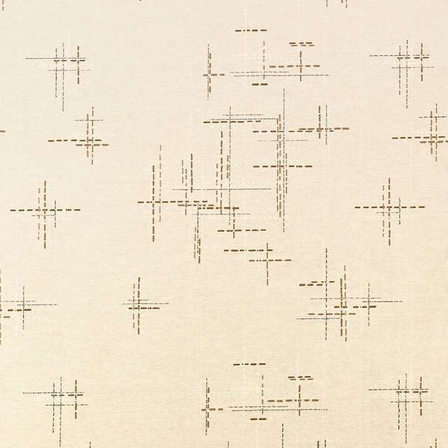 Warm ivory jacquard with sparse taupe dashed Cartesian cross motifs