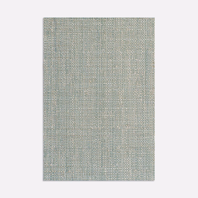 Muted aqua jacquard with fine slub texture and vertical woven pattern