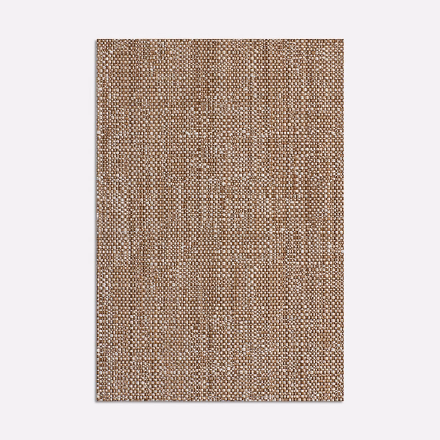 Warm cocoa-brown jacquard swatch with tiny flecks and subtle vertical woven striations