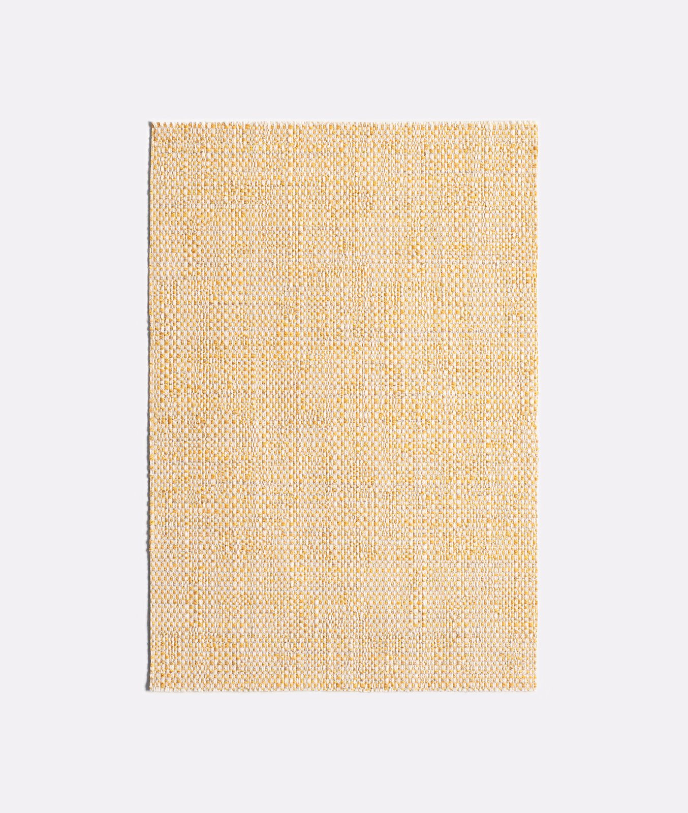 Pale mimosa-yellow jacquard swatch with a fine, softly flecked woven texture