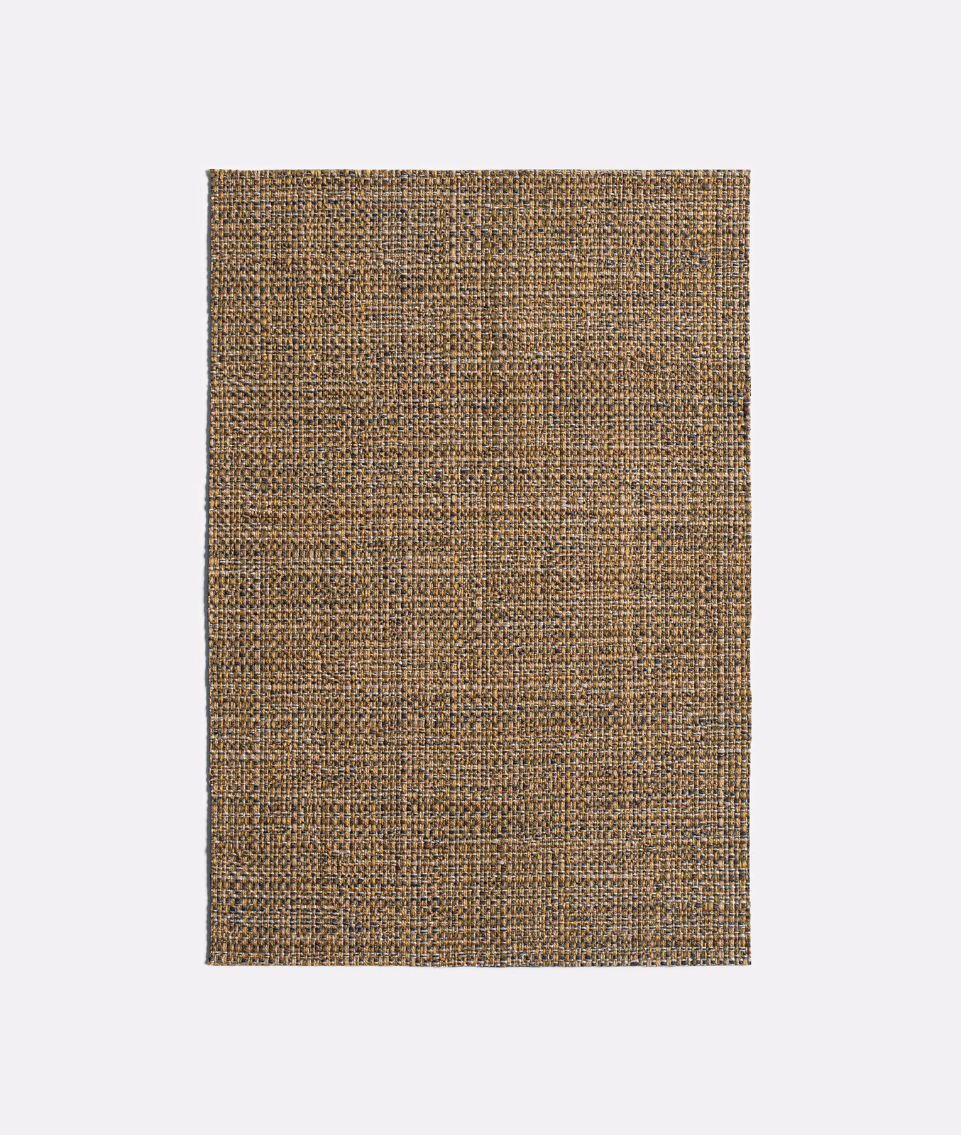 Warm taupe-brown Jacquard swatch with a compact irregular woven grid