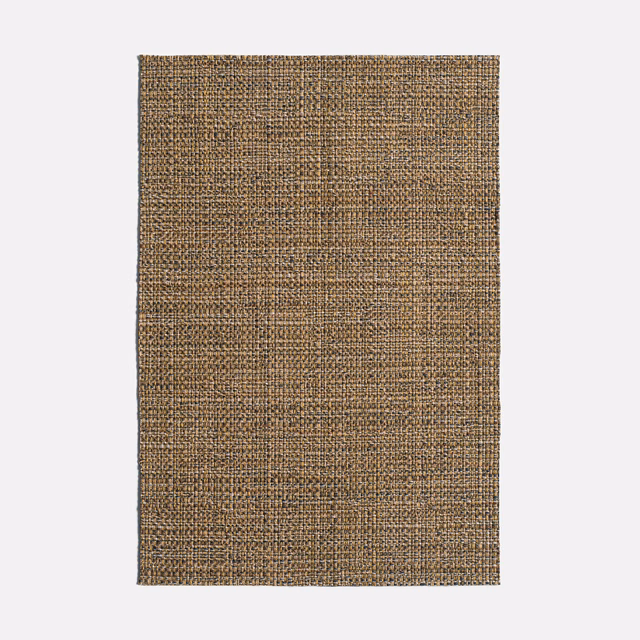 Warm taupe-brown Jacquard swatch with a compact irregular woven grid