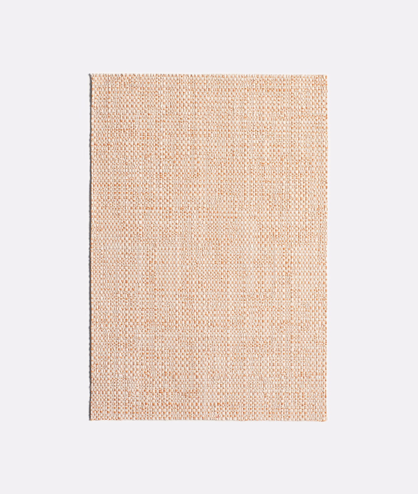 Pale peach-beige jacquard swatch with dense flecked weave and subtle vertical striations