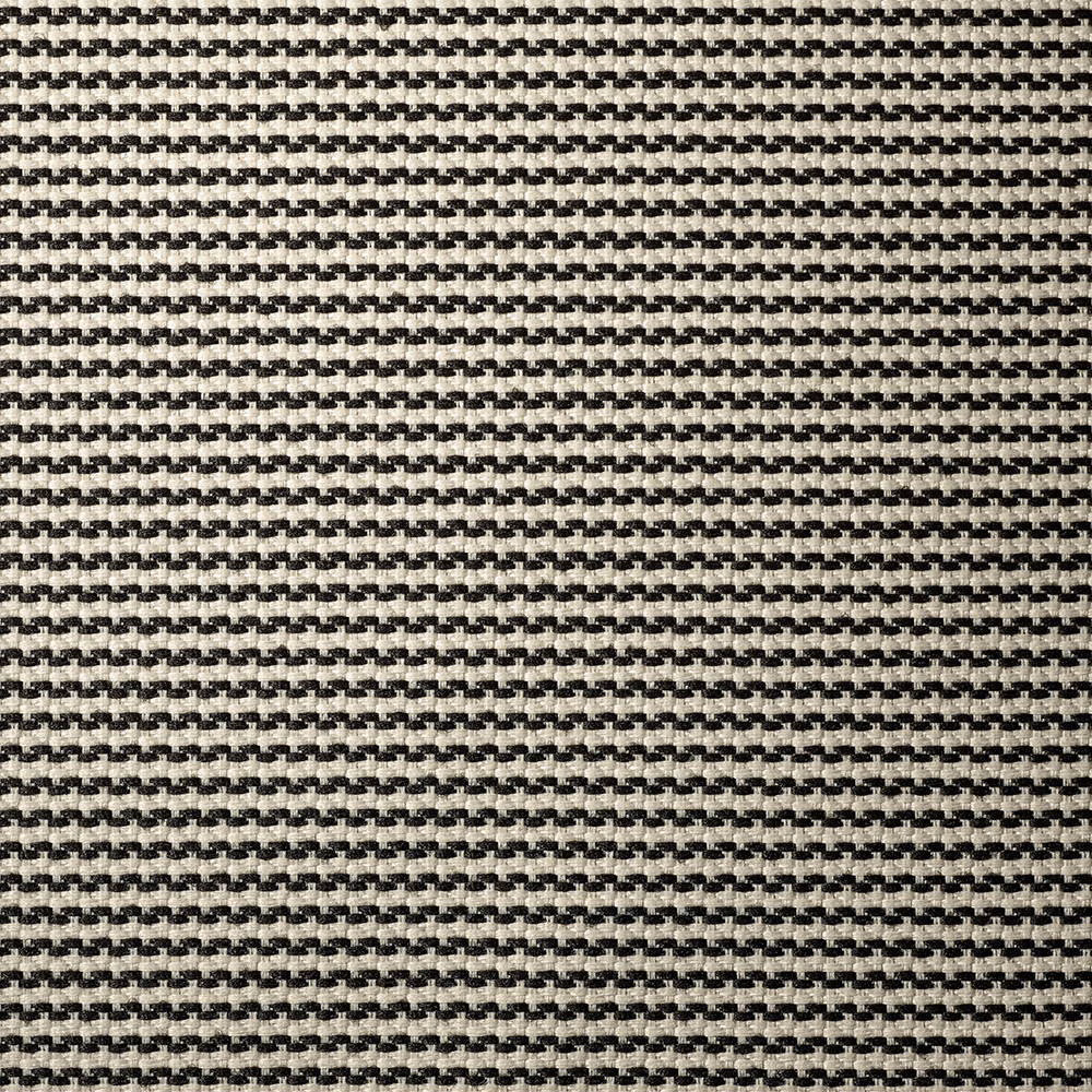 Warm beige jacquard with charcoal geometric bars and a tightly textured weave