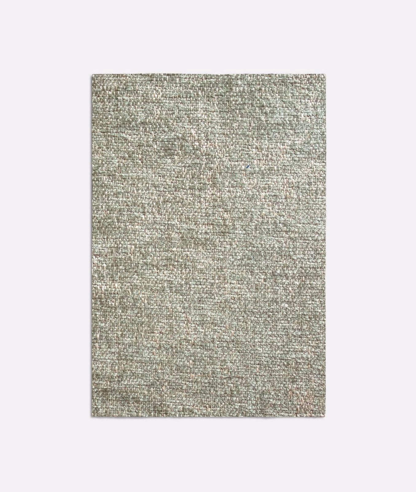 Pale celadon green jacquard swatch with fine grey-white woven mottling