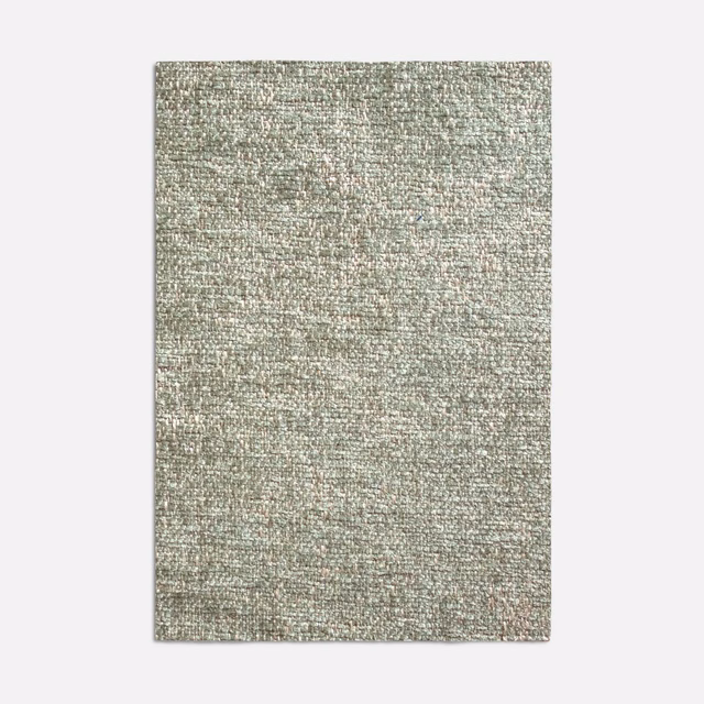 Pale celadon green jacquard swatch with fine grey-white woven mottling