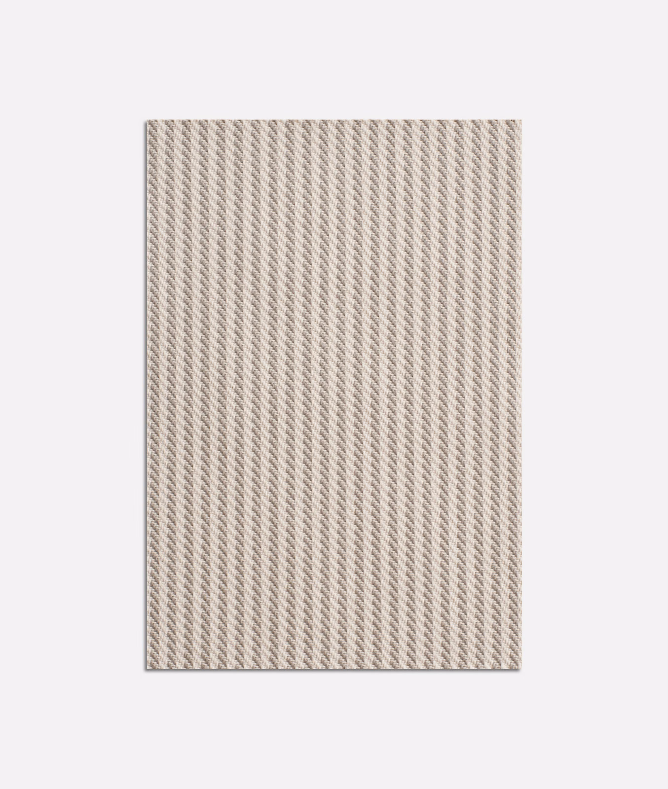 Warm pale beige jacquard swatch with a fine raised diagonal chevron weave