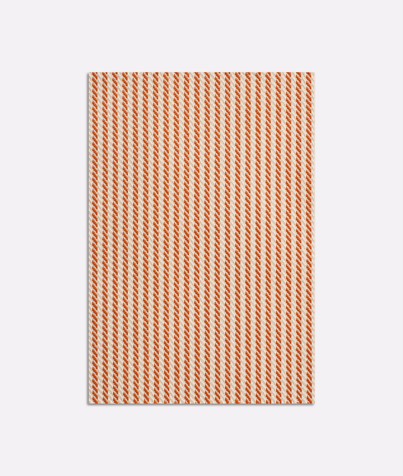 Burnt clementine and cream jacquard with narrow vertical zigzag stripes