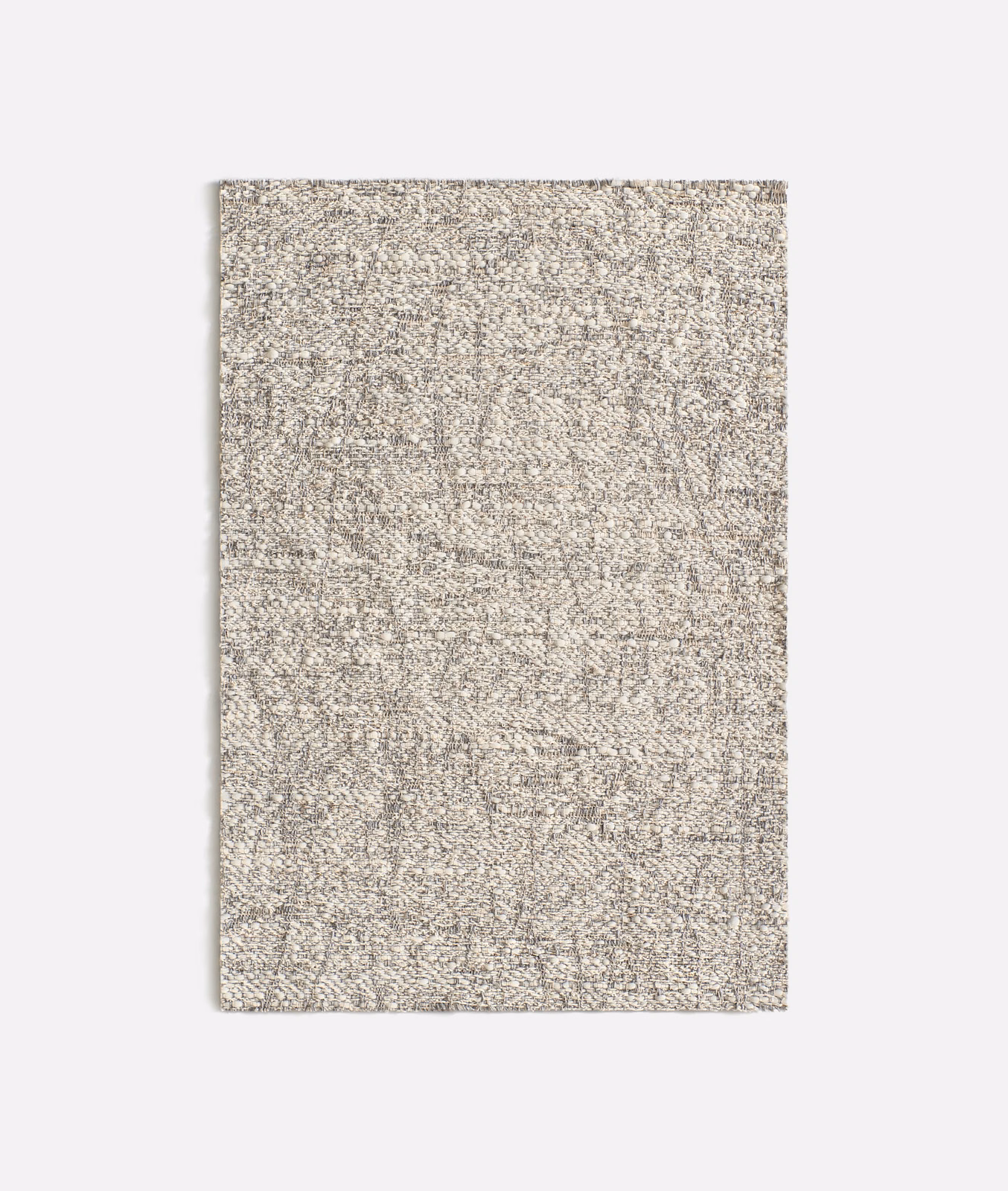 Pale greige jacquard swatch with delicate branching thorn lines and grainy texture