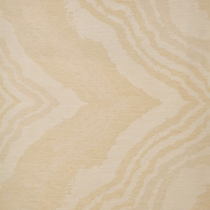 Pale ivory jacquard with warm beige flowing zigzag bands and tactile weave