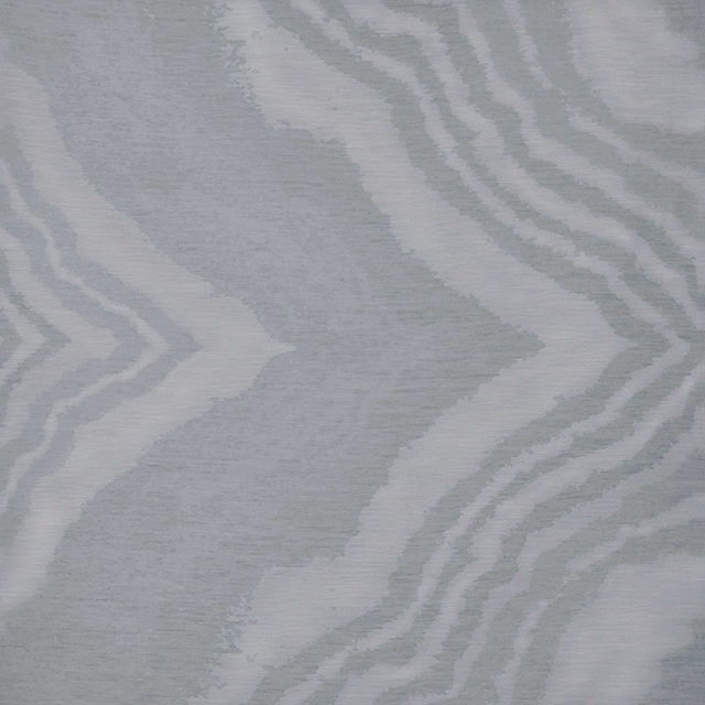 Pale blue-grey jacquard with chalky rippling bands and fine woven texture