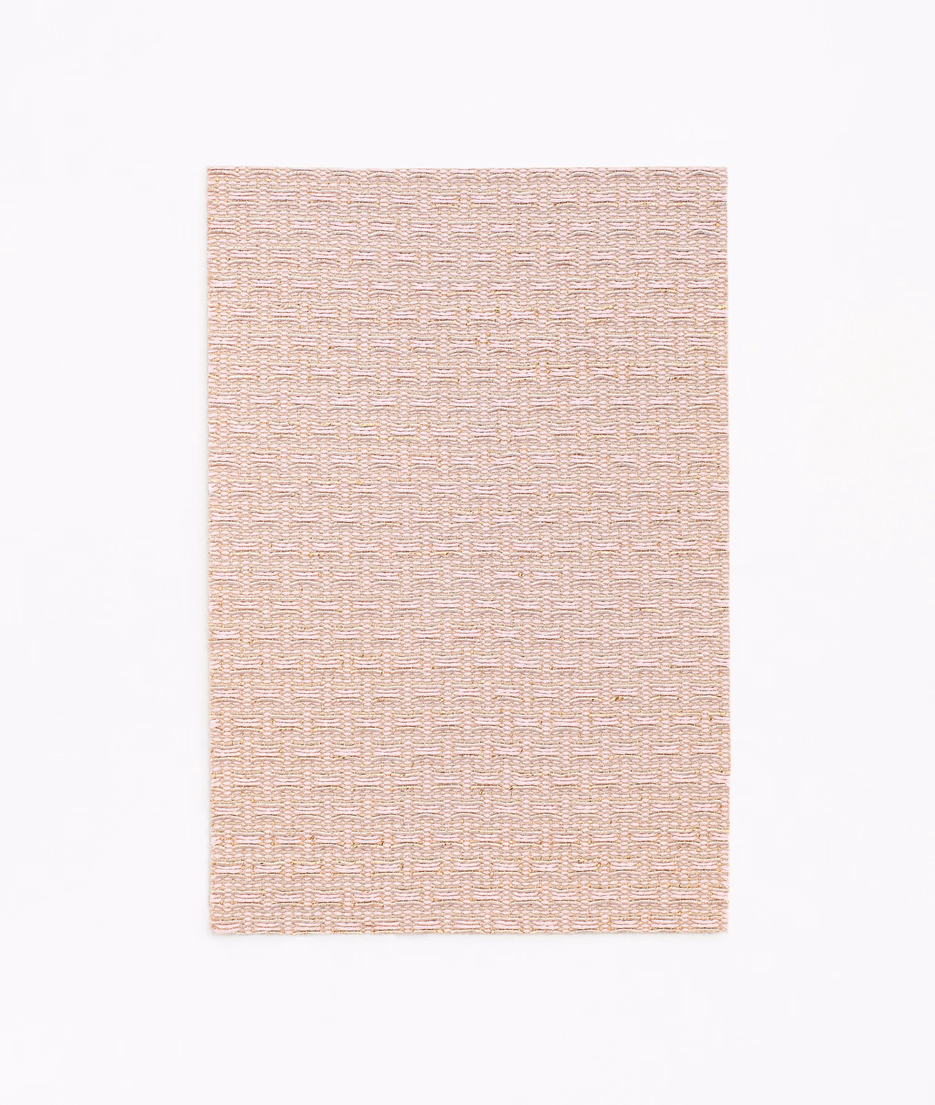Pale blush jacquard with tiny broken bars and a softly pebbled weave
