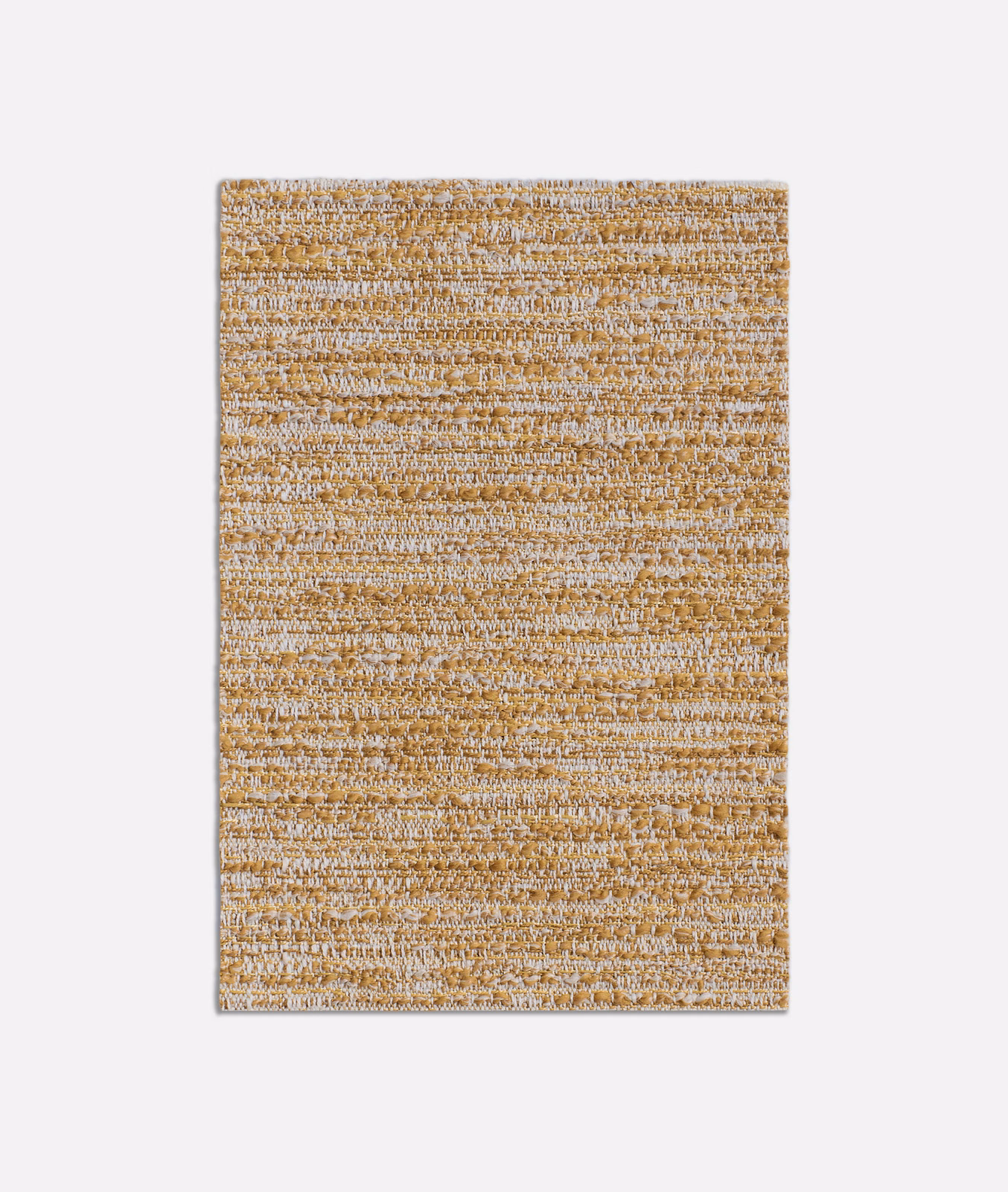 Warm dandelion-gold jacquard with broken horizontal texture and softly mottled depth