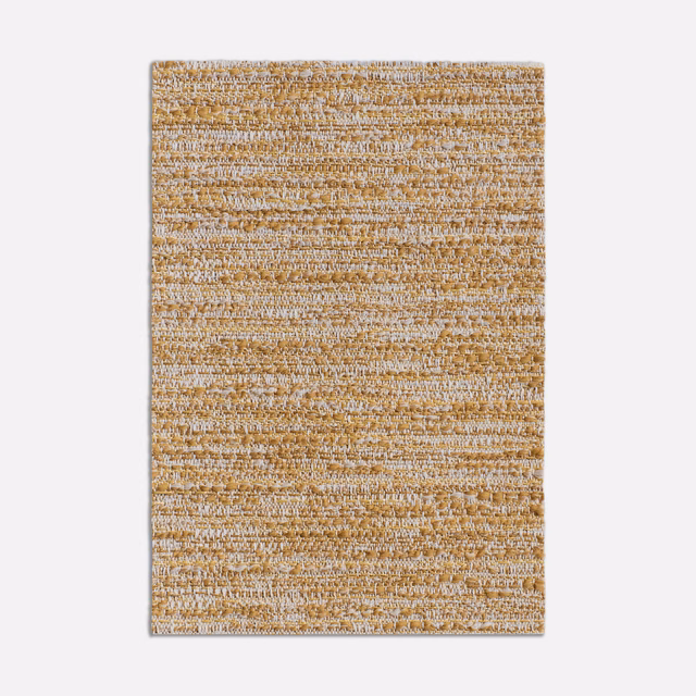 Warm dandelion-gold jacquard with broken horizontal texture and softly mottled depth