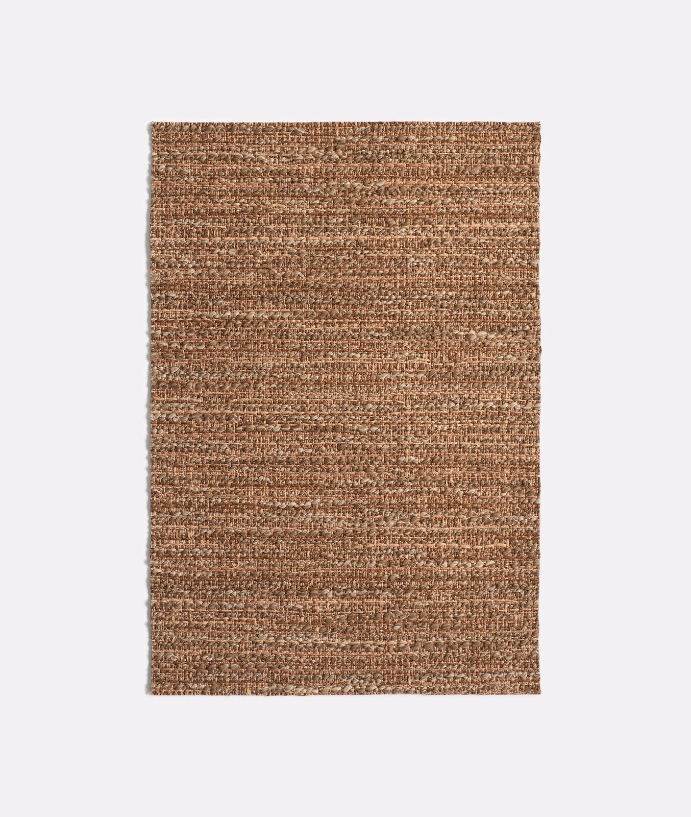 Warm tobacco-brown jacquard swatch with dense horizontal rows and flecked woven texture