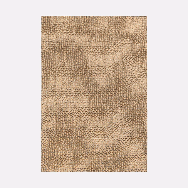 Warm antique-gold jacquard with tiny dark interlocking geometric weave