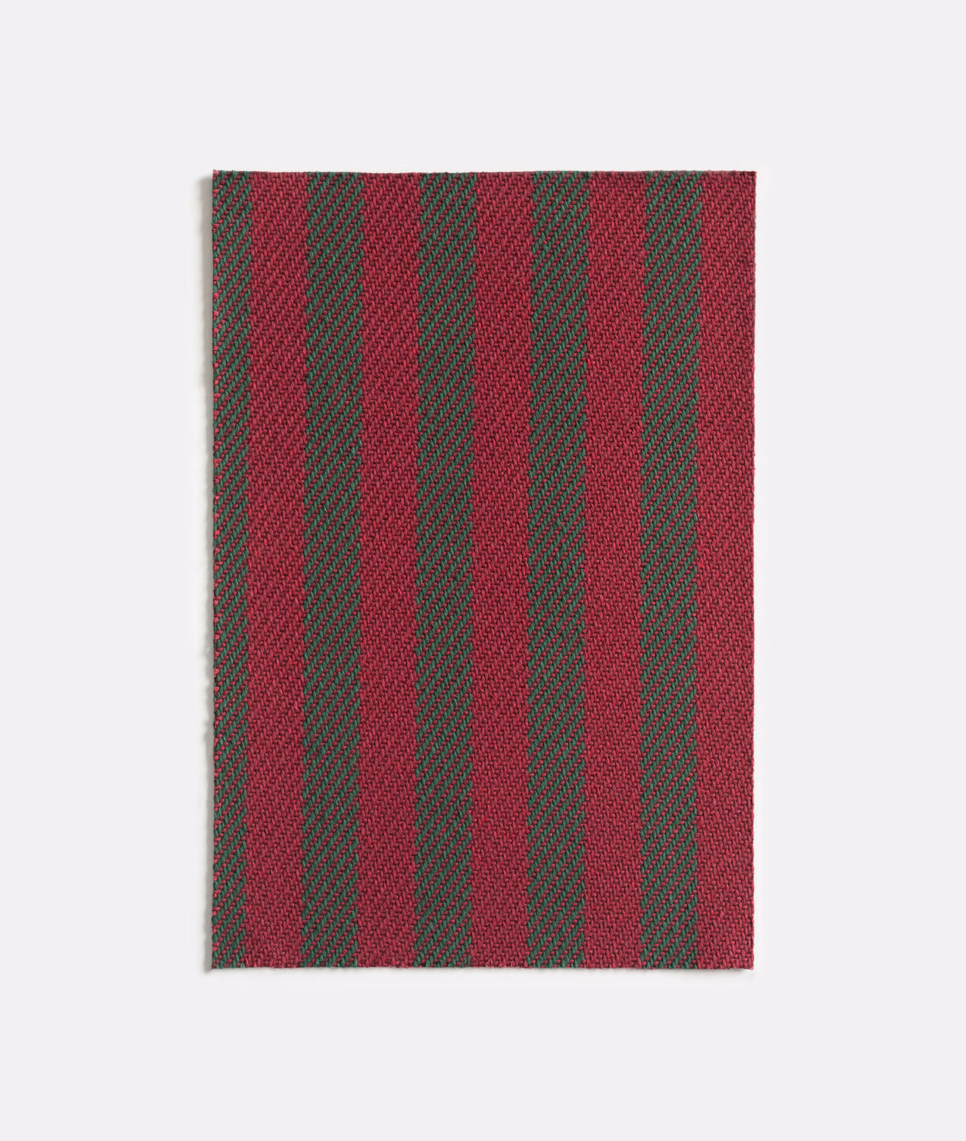 Deep burgundy and olive vertical stripes in a compact textured jacquard weave
