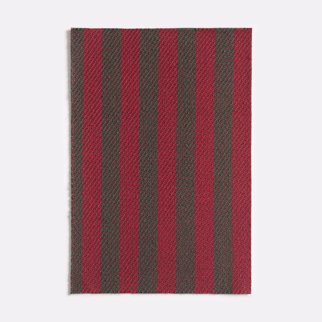 Deep burgundy and olive vertical stripes in a compact textured jacquard weave