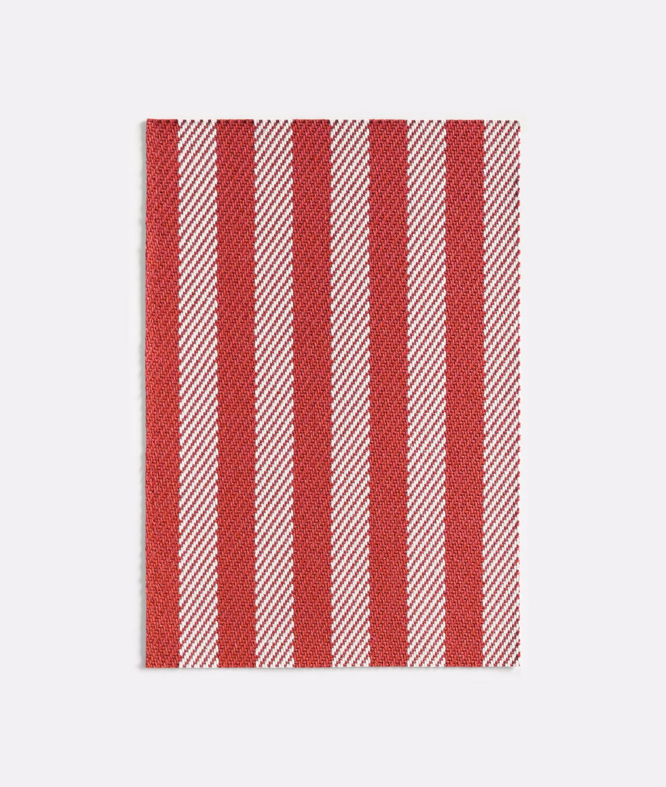 Deep amarena-red jacquard with pale diagonal stripe detailing in vertical bands